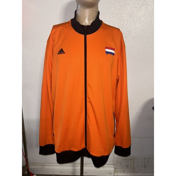 Netherlands Jacket Mens Orange Black FIFA World Cup 2014 Soccer Adidas Sz XXL - Picture 1 of 8